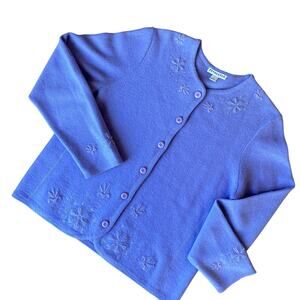 Pendleton Women's Lilac MERINO WOOL Cardigan Sweater L SOFT GIRL PREPPY